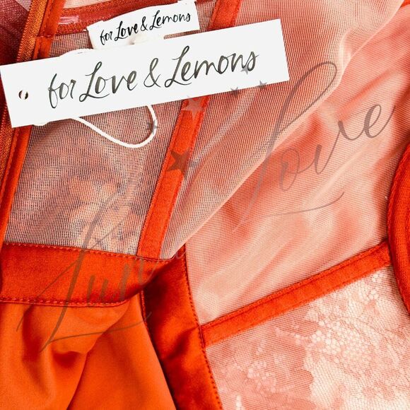 FOR LOVE & LEMONS Bustier Gown/Dress In Rust NWT - Picture 12 of 13